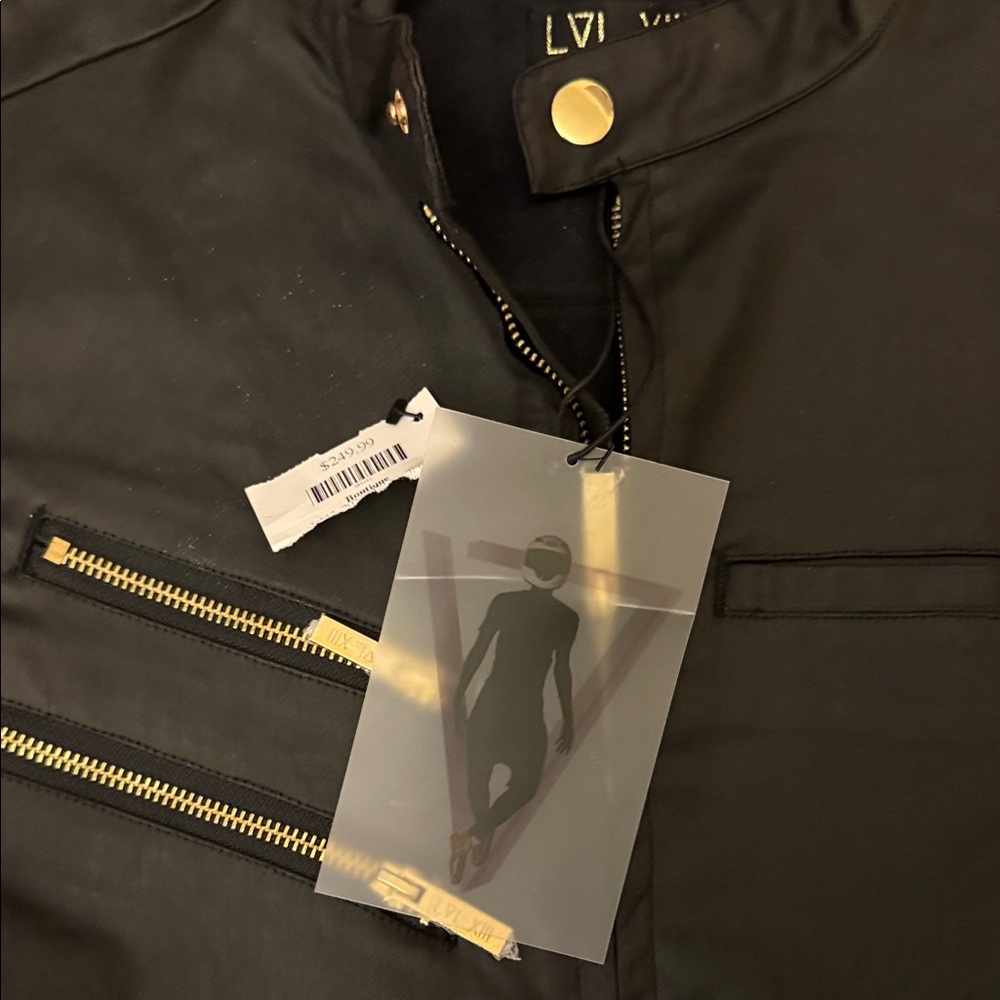 Men’s Black Quilted Knee Jumpsuit with Belt - Picture 3 of 16